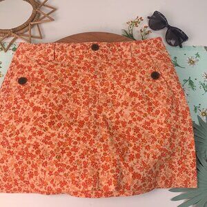 NWT orange floral mini skirt-wild fable